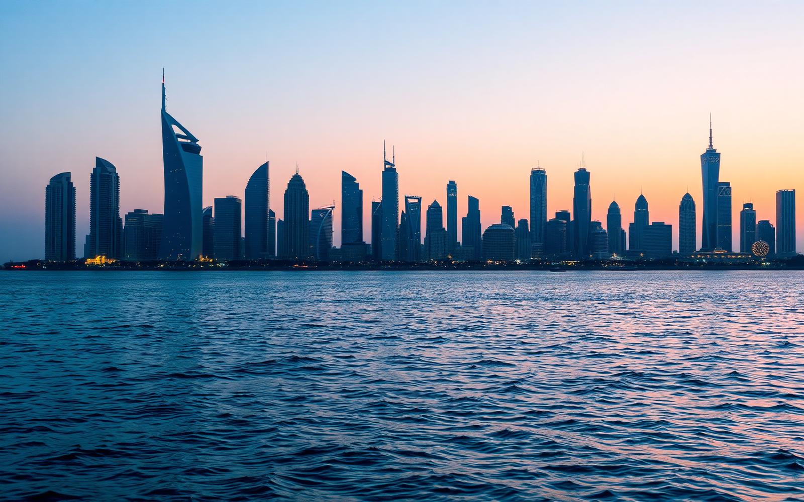 Jeddah skyline at dusk